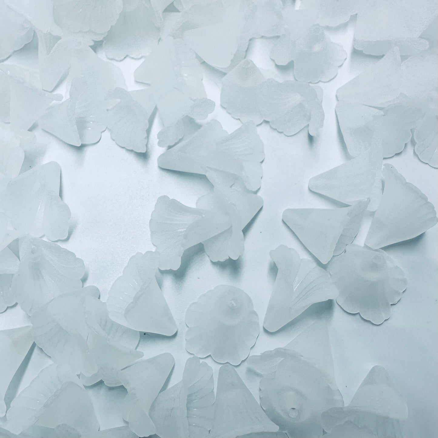 Frosted Acrylic Flower Charms (Pink, Purple, Green or White)