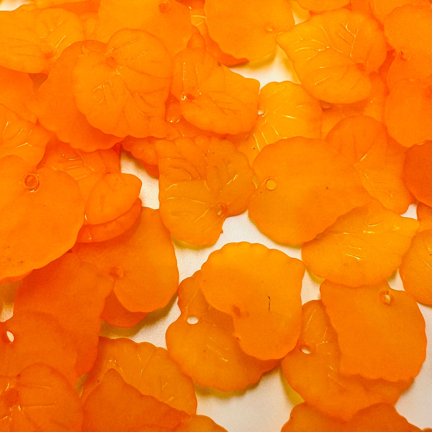 Maple Leaf Transparent Charm Orange Red