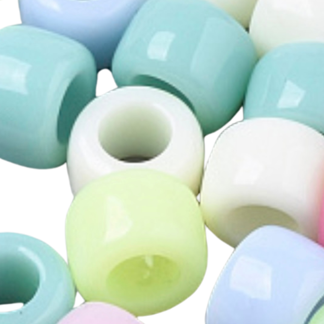 Opaque mixed color acrylic beads