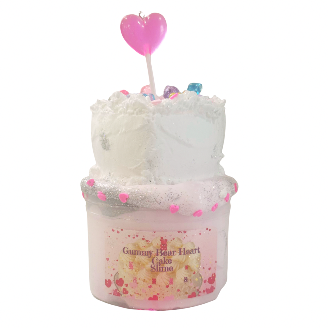 Gummy Bear Heart Cake Slime