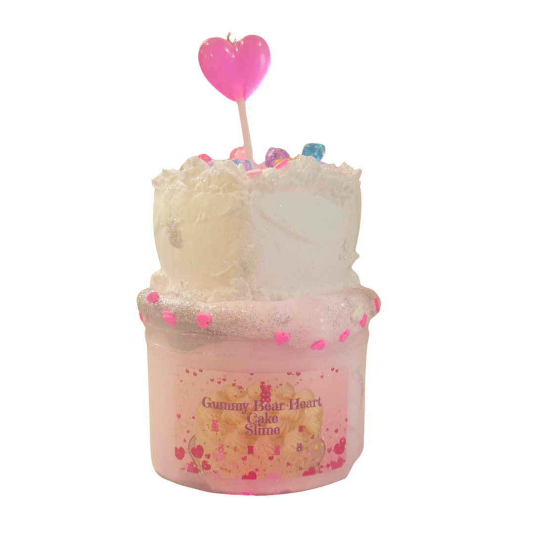 Gummy Bear Heart Cake Slime