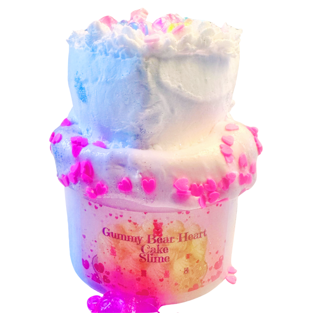 Gummy Bear Heart Cake Slime