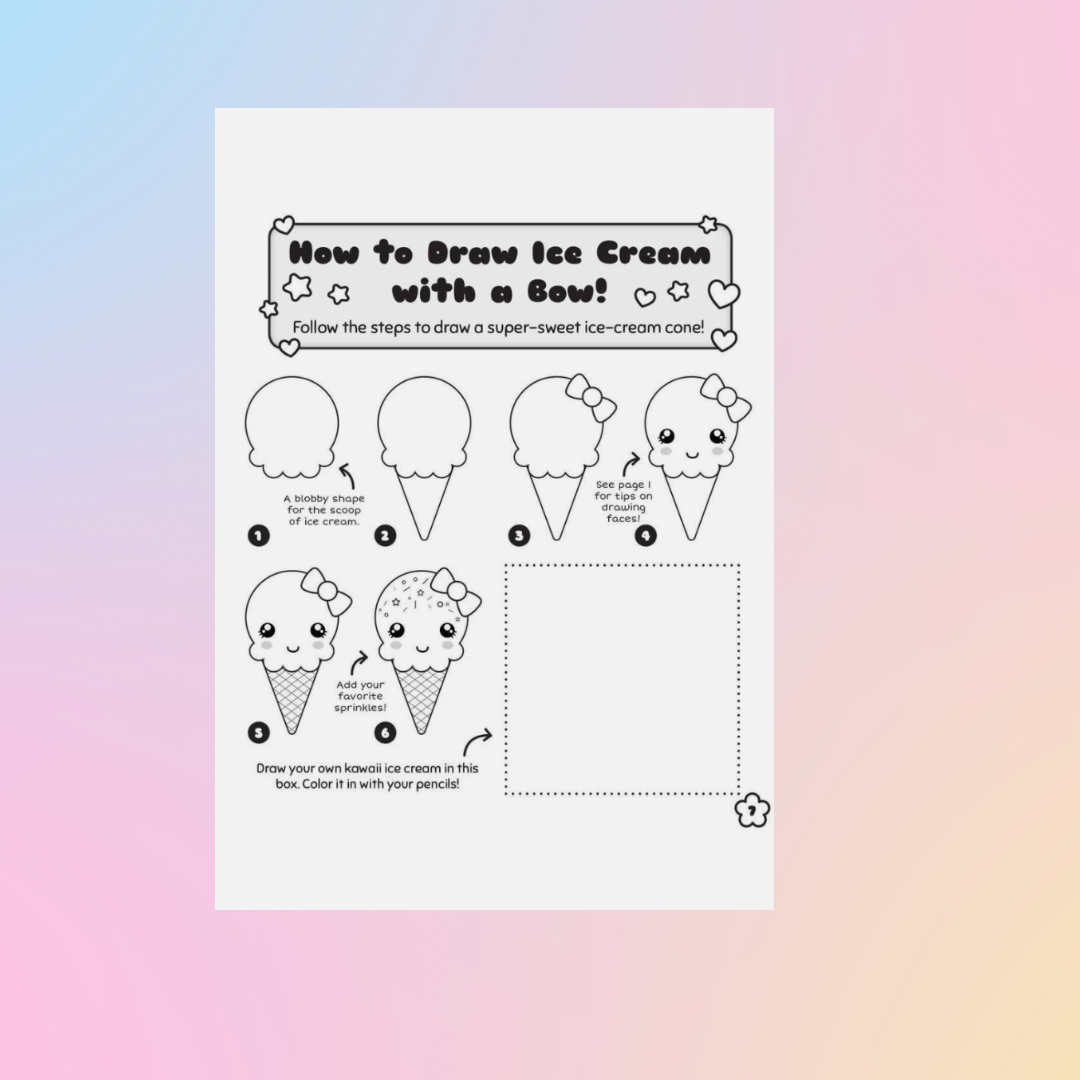 Kawaii Drawing, Coloring and Activity Book with Pencil Toppers Kit