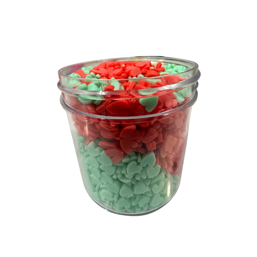 Red and Green Heart Sprinkles
