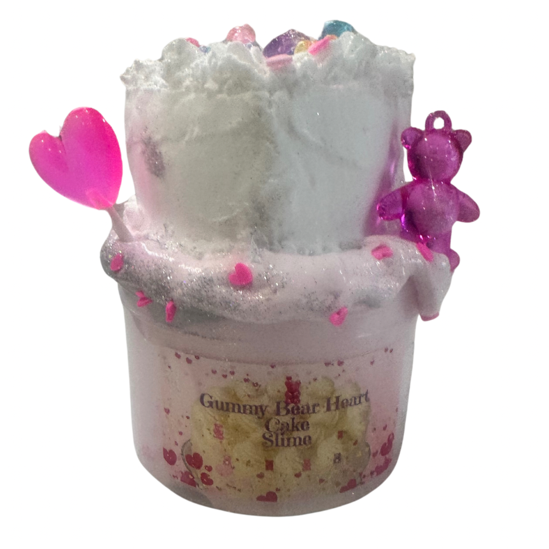 Gummy Bear Heart Cake Slime