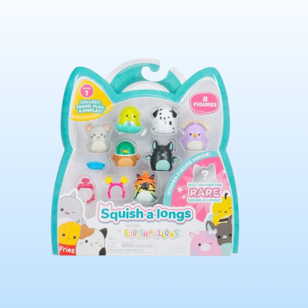 Squishmallow Squishalongs 8 Pack - Squad 1 - Beula, Ludwig, Stanley, Bimbi, Dent, Cherry, Cherish, Mystery Figure
