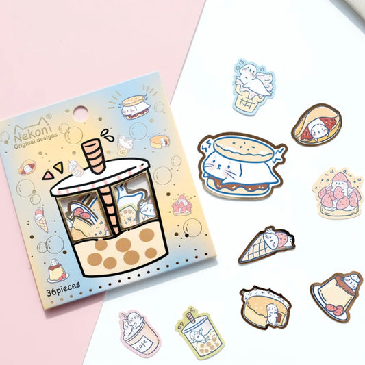 Nekoni Seal Boba Stickers