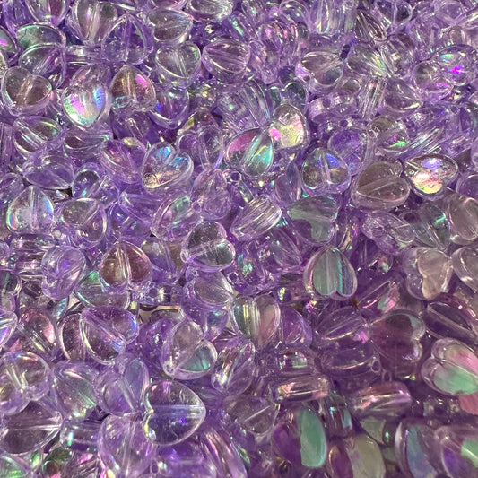Tiny Transparent Heart Charms
