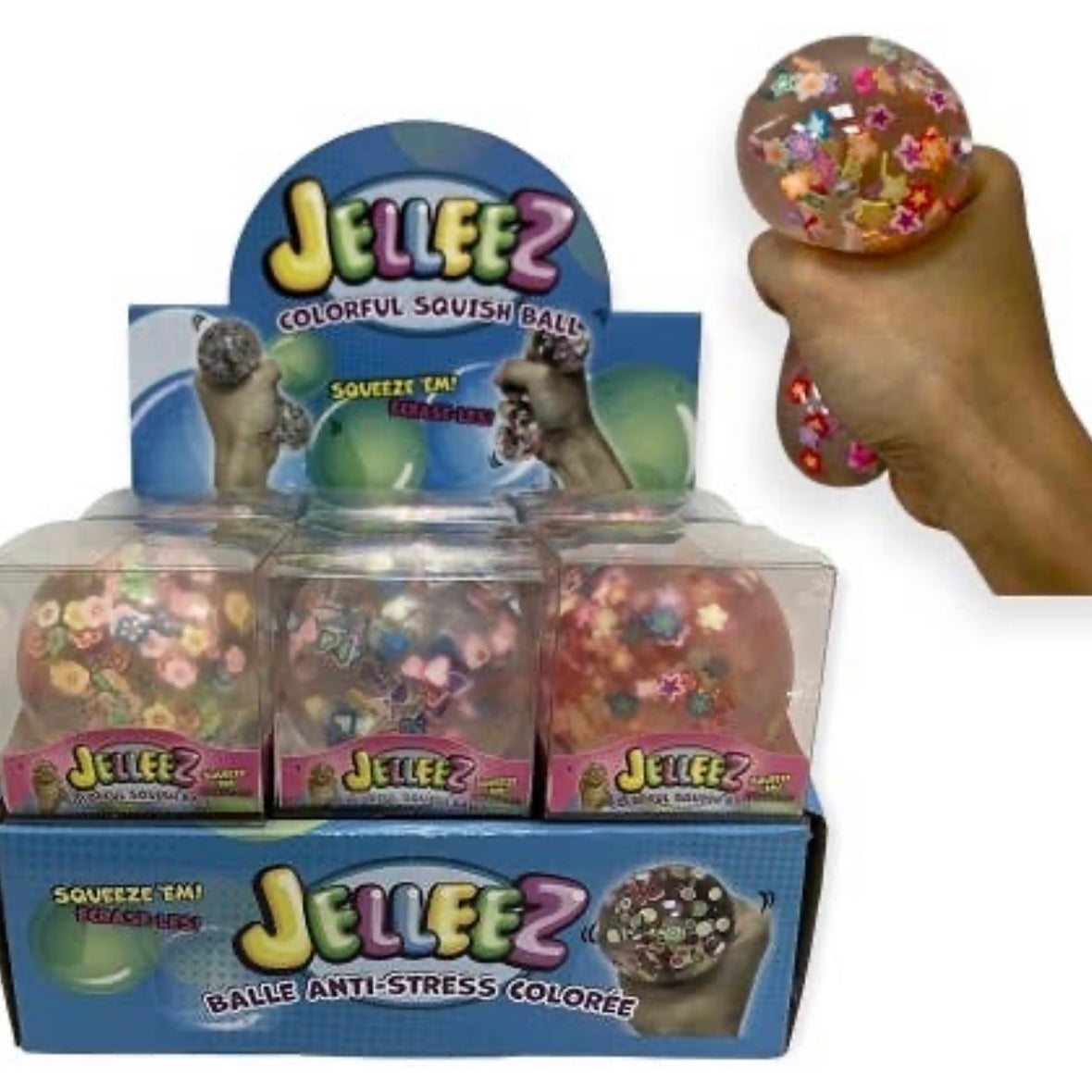 Jelleez Squish Ball - Assorted Hearts, Flowers and Stars