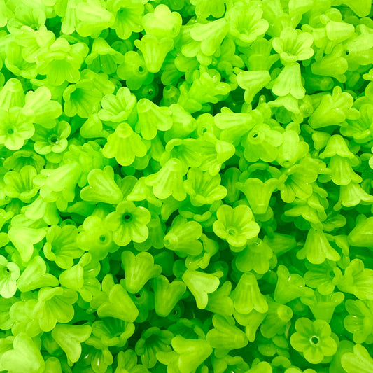 Frosted Acrylic Flower Charms (Pink, Purple, Green or White)