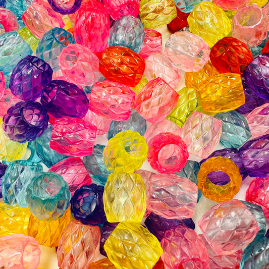 Transparent Acrylic Barrel Shape Beads