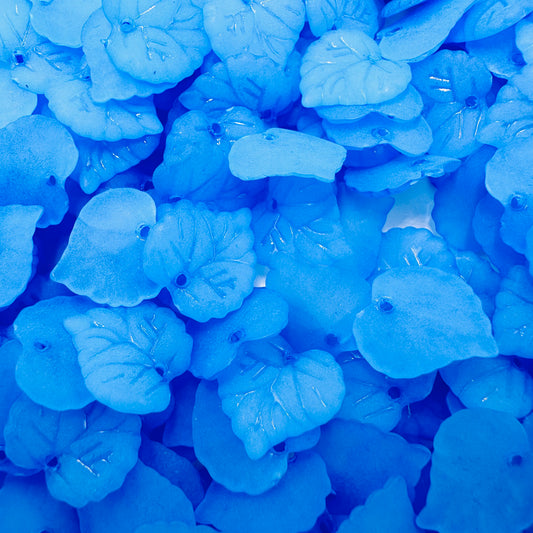 Transparent Acrylic Frosted Leaf Charms (orange, sky blue or green)