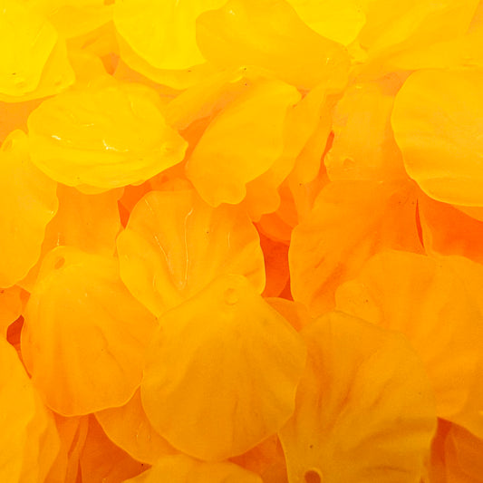 Transparent Frosted Petal Charms Orange