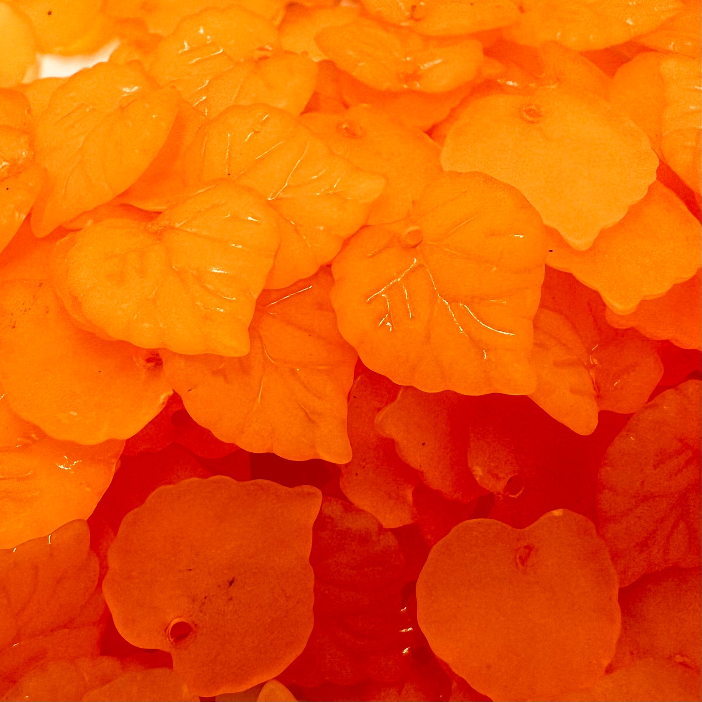 Maple Leaf Transparent Charm Orange Red