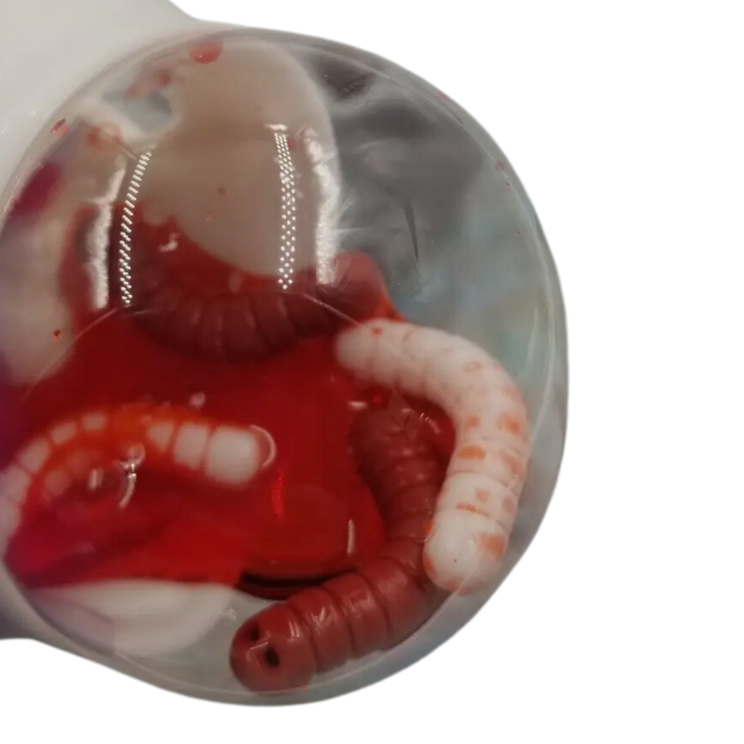 Squeeze Skull Fidget with Worms